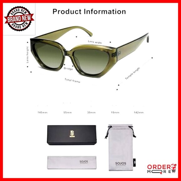 Cat Eye Polarized Sunglasses UV400 Protection Plastic Frame